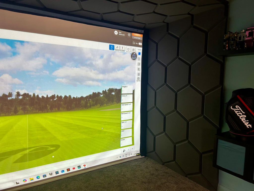 Hexagonal Golf Simulator Wall and Ceiling Foam Panels