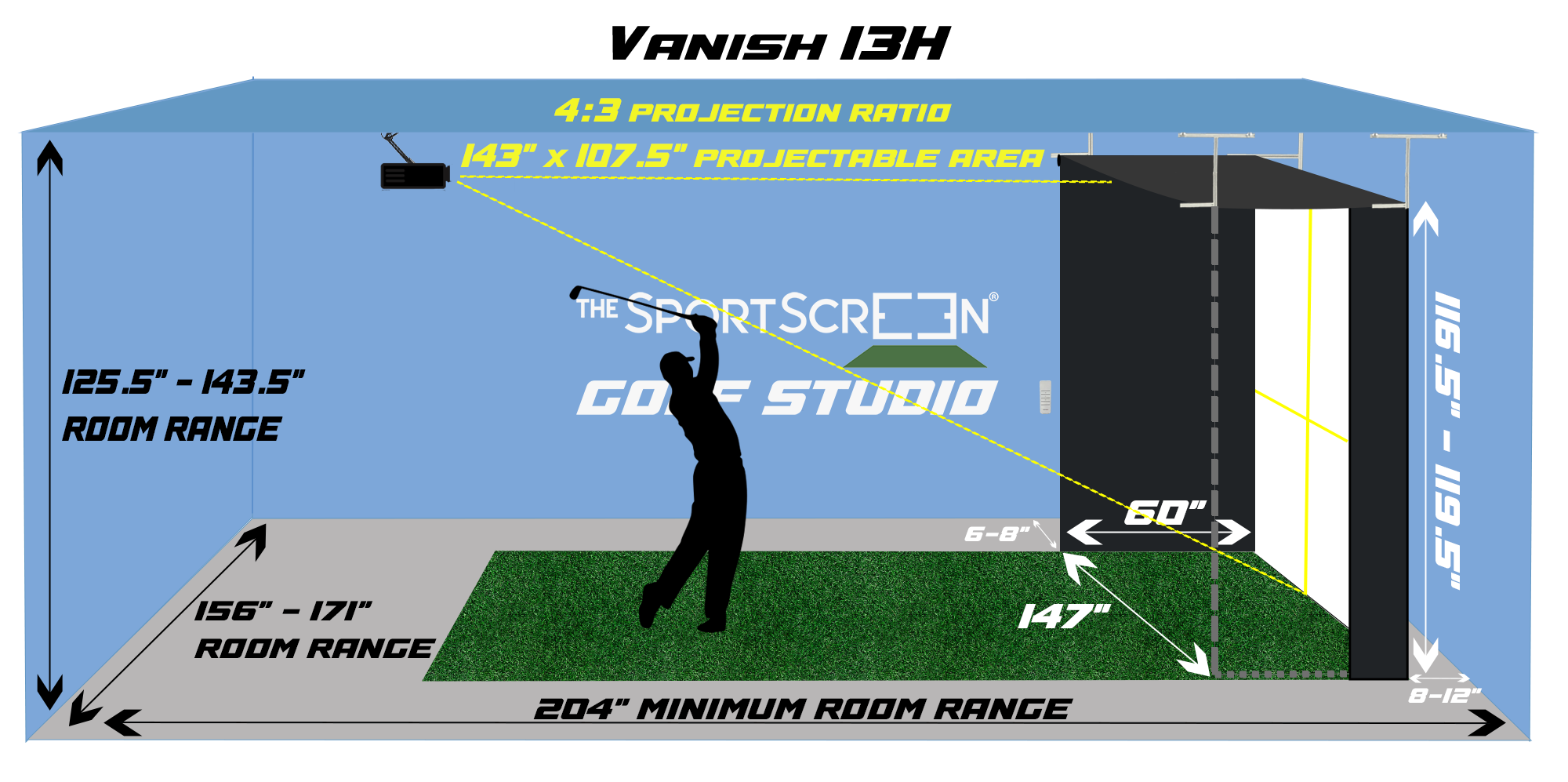 Vanish Series Retractable Golf Enclosure (Vanish 13H)