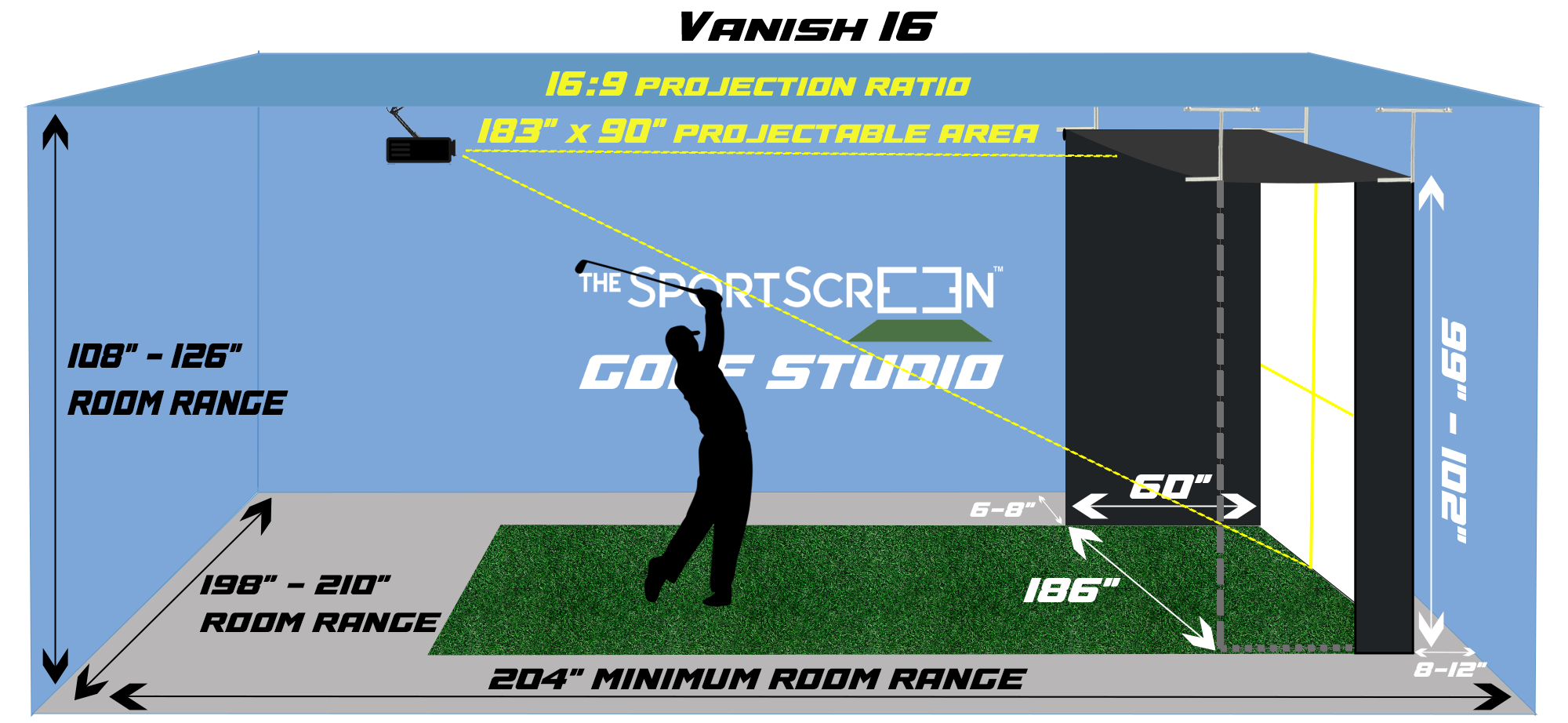 Vanish Series Retractable Golf Enclosure (Vanish 16)