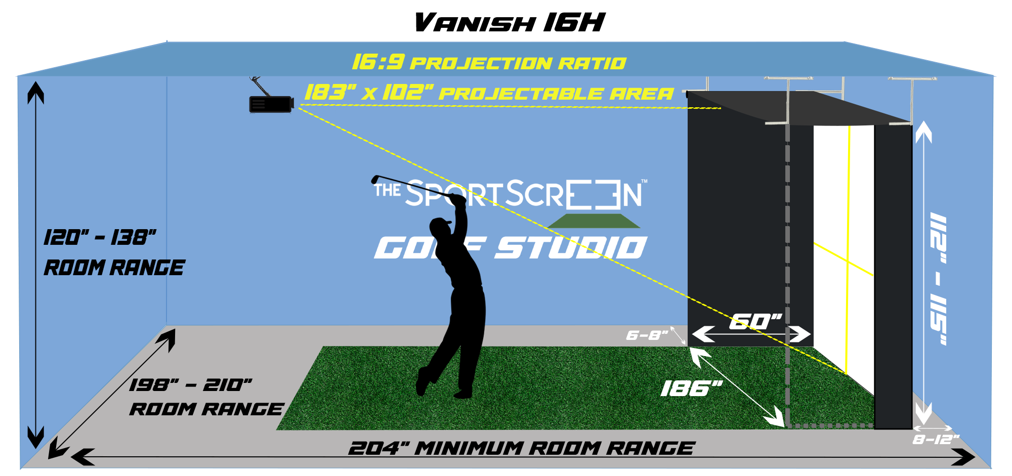 Vanish Series Retractable Golf Enclosure (Vanish 16H)