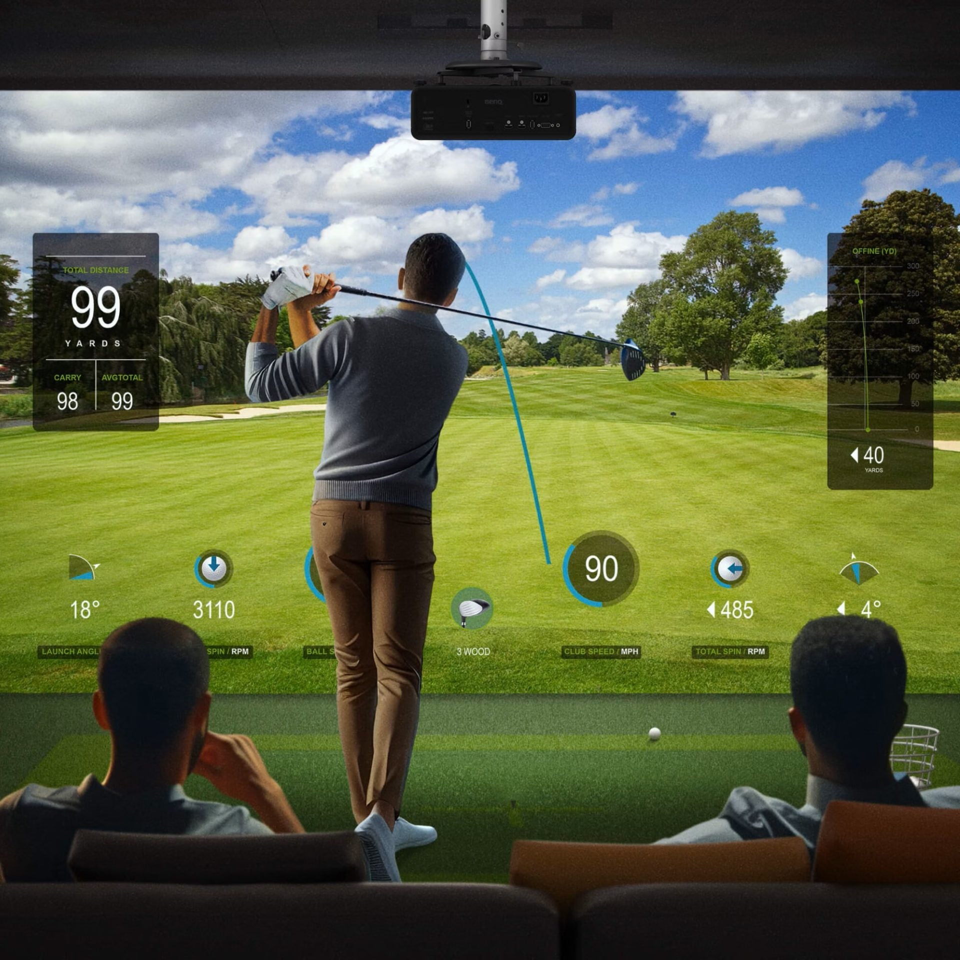 BenQ AK700ST 4000-Lumen 4K Short Throw Laser Golf Simulator Projector